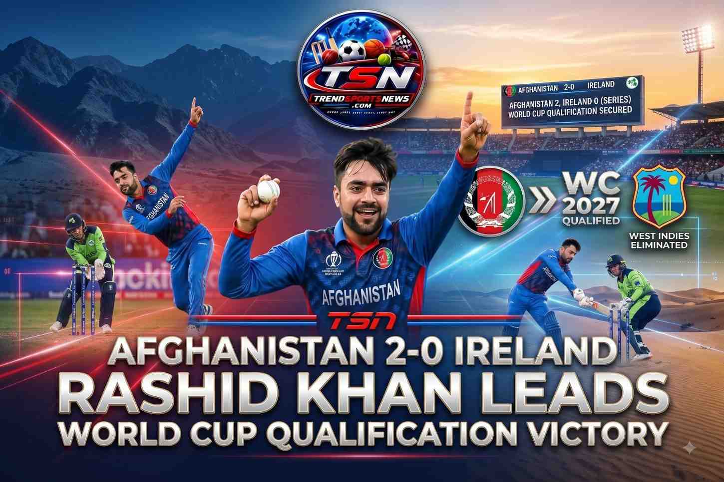 Afghanistan beat Ireland by three wickets in Belfast to win the ODI series 2-0 and qualify directly for the 2027 World Cup.